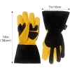 Heat Resistant Cow Grain Leather Welding Gloves / Yellow Tig palm Welding Glove / Hand Protection Safety Mig Welding Gloves