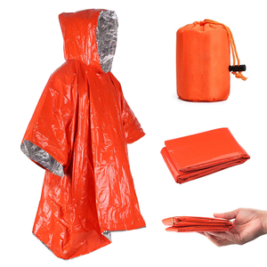 Heat thermal raincoat adult  for men when cycling Survival raincoat emergency reflective poncho for camping hiking gear