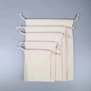 Hemp Black Drawstring Organic Shopping Promotional Reusable Standard Size Tote Cotton Net Bag For Clothes
