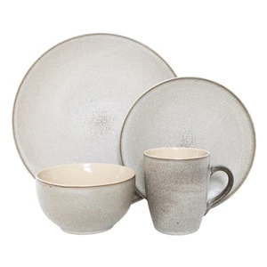HG86-FY07-16 gift and tabletop design stoneware tableware ceramic dinner set matt reactive glaze dinnerware