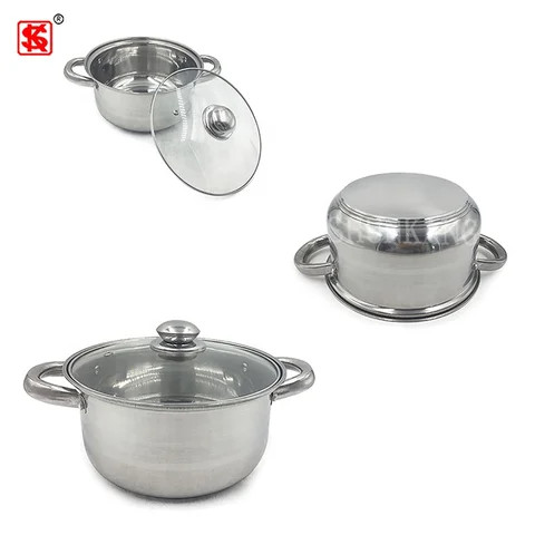High quality 12 pcs Cooking pot set Stainless Steel pot Cookware set with glass lid