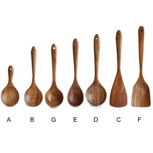 High quality cooking spoon kitchen turners wooden utensils cooking tool sets