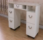 High quality nail bar tables with darft fan professional nail technician tables for beauty salon