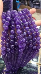 High quality natural stone bead strand 8mm round bead amethyst stone beads for bracelet making