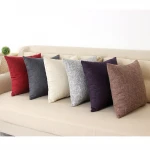 Home Decorative Sofa Linen Throw Pillow Case Plain Cushion Cover