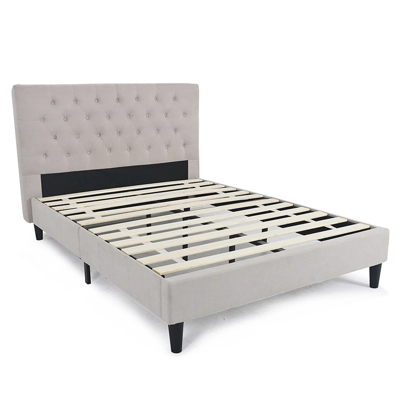 Home Furniture Modern King Size Folding Metal Solid Wood Bed Frame