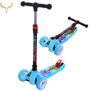 Hot sale 4 PU flashing wheel baby scooter outdoor kids kick foot scooter