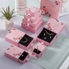 Hot Sale Custom Logo Handmade Fashion Elegant Ring Neck Paper Pink Jewelry Box