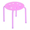 Hot sale household durable small colorful metal frame stackable plastic stool