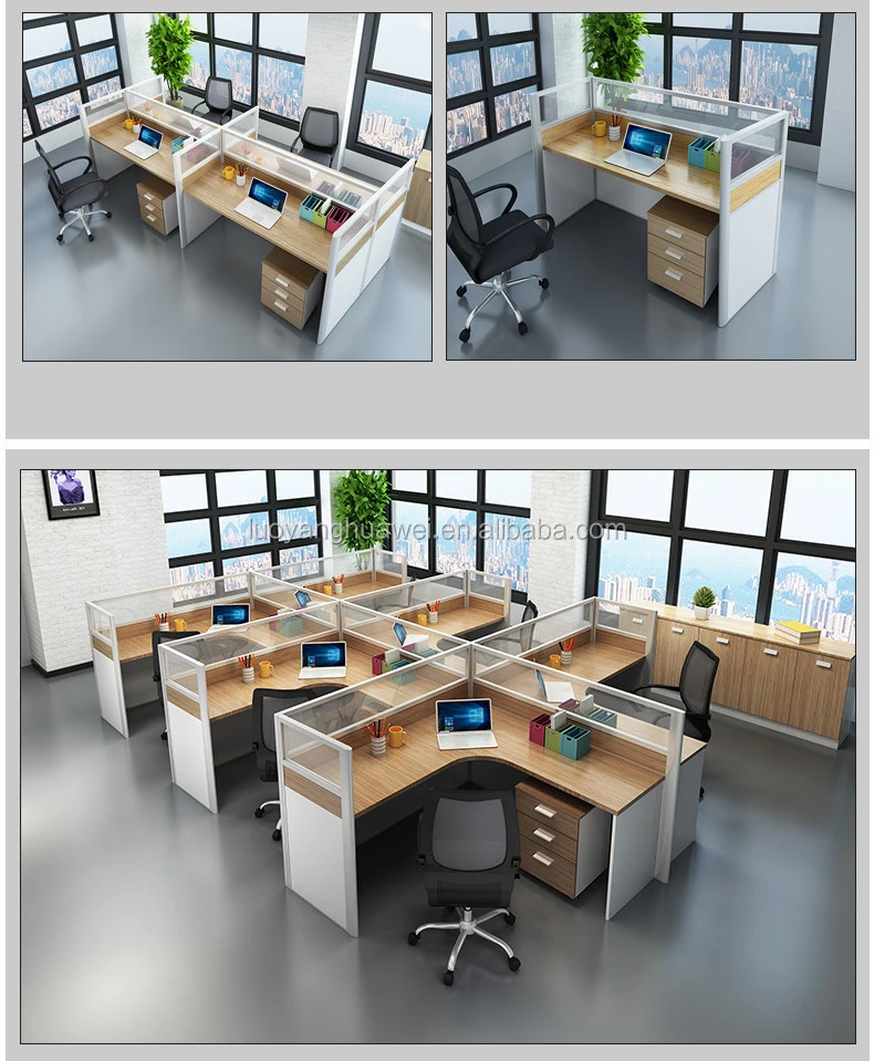 Hot sale Staff Desk Computer Table Office Cubicle 2 4 6 8 person Workstation