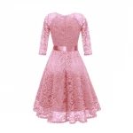 Hot Sale Wholesale New Design V Neck Women Elegant Waist Bridesmaid Lace Princess Party Dress