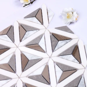 hot sales interior decoration natural marble flower mosaic tiles for kitchen