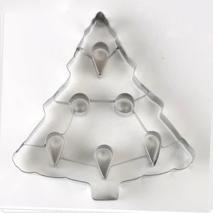 Hot Selling 3D Christmas Tree/Snowflake/Gingerbread man/Heart-Shaped/Butterfly Cookie Cutter with Interior Cut-out metal