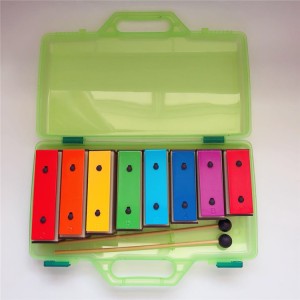 Hot Selling Colorful 8 Key Metallophone Glockenspiel Percussion Musical Instruments for Baby