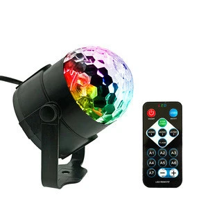 Hot Selling Guangzhou Car Party Bar Disco RGB Flashing Head Laser LED Voice Control Rotation Spinning Magic Ball Stage Light