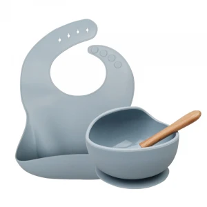 Hot Selling Silicone Bib and Suction Bowl with Spoon