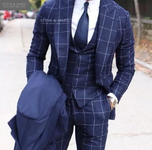 Hot Selling slim Business Mens Suits 3 Pieces (Jacket+Pants+vest) Wedding Tuxedos Groomsmen  Suit for Men