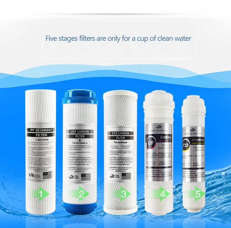 Household 5stages ultra filtration system drinking water filter RO water purifier