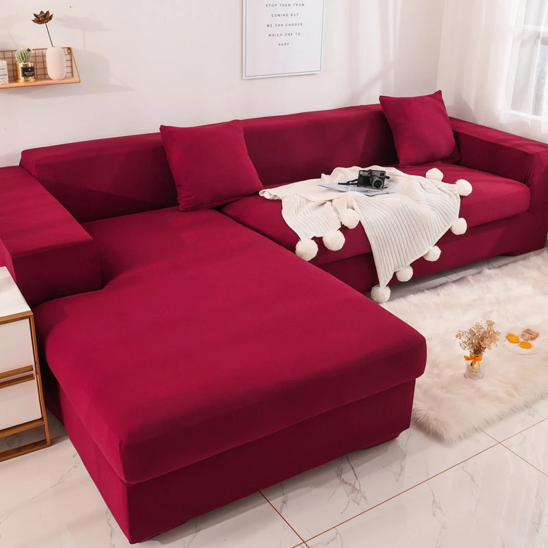 Household home three-seater cheap fabric elastic stretch all-inclusive l shape sofa cover set couch sofa covers