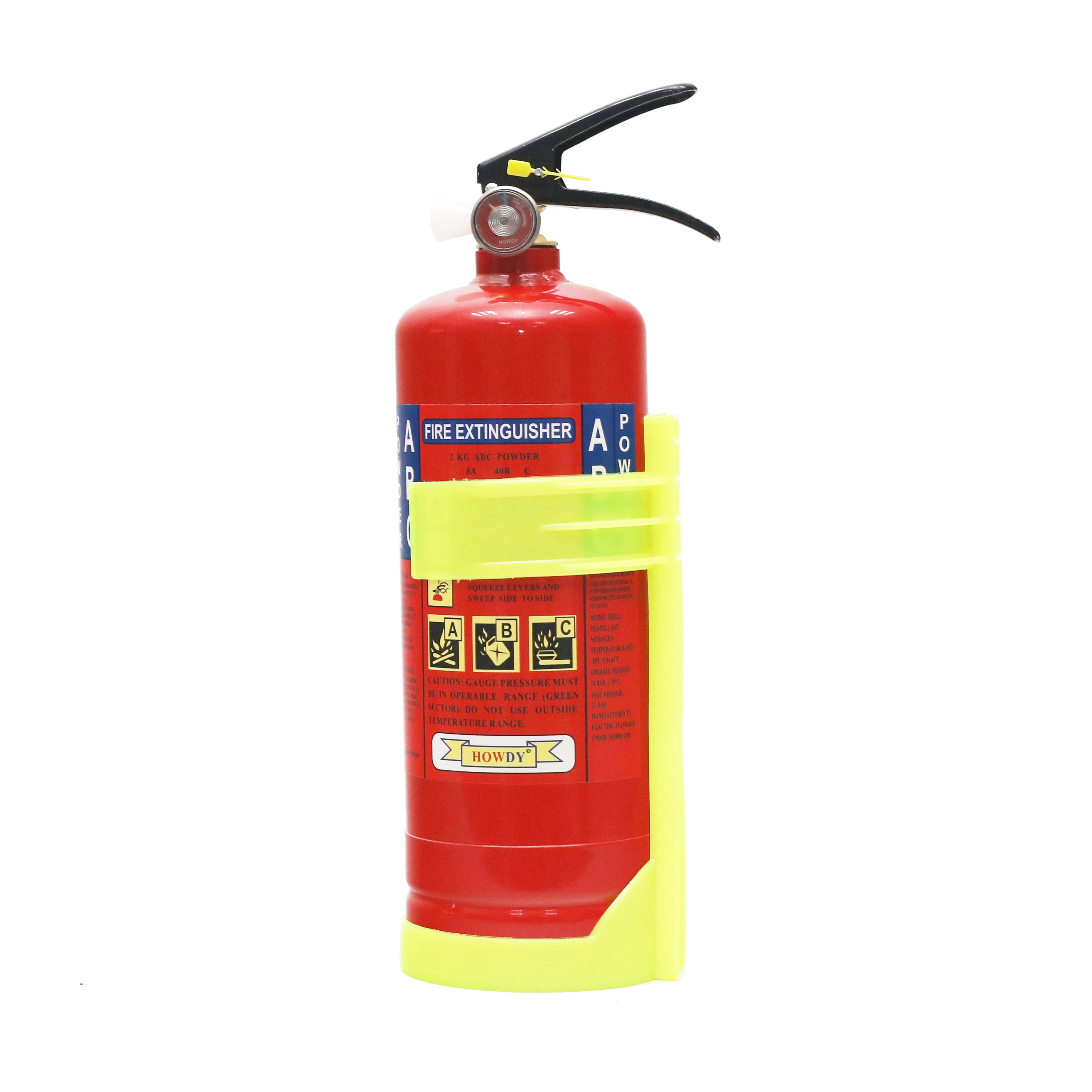 Howdy 2kg Portable Dry Powder Car Fire Extinguisher Fire Fighting Carbon Steel with ISO Certificate 18bar 27bar 46*12*39cm/4pcs