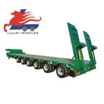 Hydraulic Extendable gooseneck Drop Deck Flat Low Bed Loader Platform Lowbed Semi Trailer Low Boy Trailer