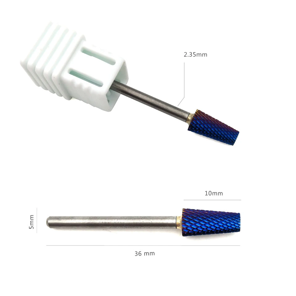 HYTOOS Purple Barrel Carbide Nail Drill Bits 3/32" Rotary Burr Manicure Bits Nail Drill Accessories Milling Cutter