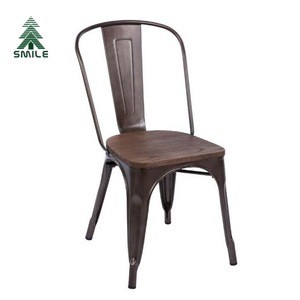 Industrial Metal Wood Top Vintage Metal Bar Chairs for Sale