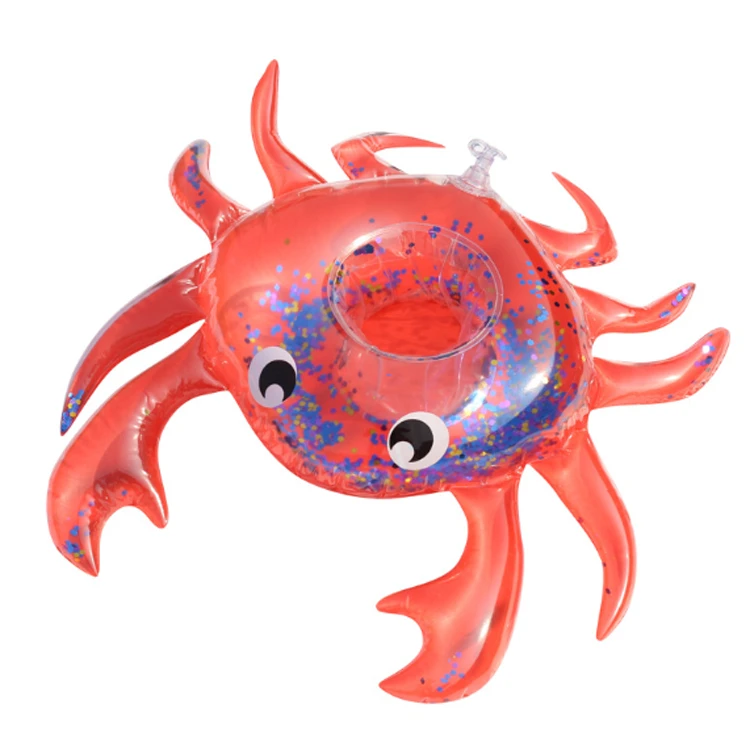Inflatable Water Coaster Floating Drink Cup holder Crab Cup Holder