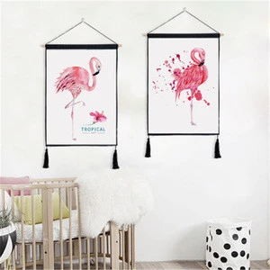 Ins Hot Plant Flamingo Room Decoration Wall Hanging Cloth Tapestry
