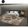 italian luxury bedroom furniture stainless steel frame bed big king bed luxury leather