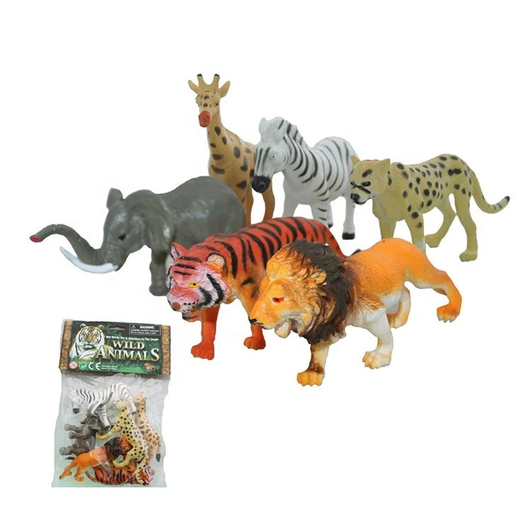 Jungle Wild Animal 6pcs Figure Kids Science Educational Toy Souvenir Elephant Wildlife Decor 3D PVC Toy