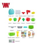 Kids Cash register set 23pcs Pretend set gift preschool Supermarket educational Toys with Calculator Working Scanner Food Money