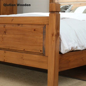 king size wooden bed classic double luxury bed Nordic style bed room furniture