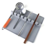 Kitchen Silicone Utensil Rest Spoon Rest Utensil Spatula Holder Heat Resistant Storage Shelves