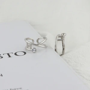 Korean S925 Sterling Silver Ring INS Minimalist Smooth Open Joint Ring Adjustable Female Finger Rng Gift Engagement