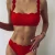 Import Ladies Cut Flower Split Swimsuit Girl Sexy Bikini Women Solid Swim Wear from China