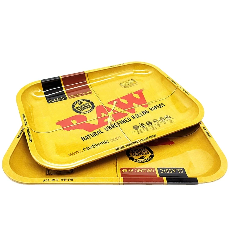 Large raw tray 27 cm rolling trays cheap price round metal tin ashtray ready to ship custom metal ash tray China manufacturer