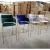 Import latest bar counter Italian blue pink grey blue fashionable comfortable golden metal velvet  party bar stool chairs from China