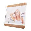 Latest design 5x7 acrylic combine wood material horizontal magnetic photo frame