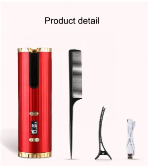Lcd Display Temperature Control Mini Rechargeable Wireless Smart Automatic Hair Curler