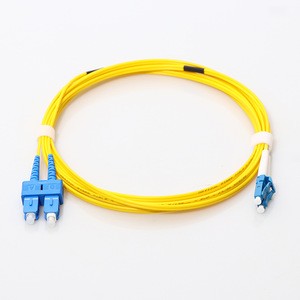 LC/UPC to SC/UPC Fiber Patch Cord Duplex SM G.657A2 2.0mm 2m Yellow fiber optic cable