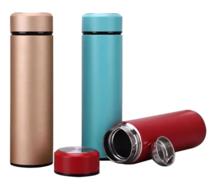 Leakproof stainless steel thermos double walled vacuum flask with tea filter