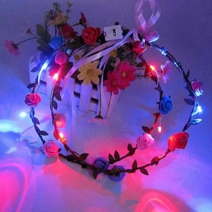 LED Flashing Floral Flower Hairband Headband Light Up Wedding Accessory AD628