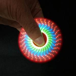 LED Hand Spinner Flashing EDC Anti-Stress Fidget Finger Toys Light Up ADD ADHD Gift (With Switch)