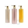 LINYO metal color effect 300ml 500ml 800ml 1000ml PET plastic lotion pump bottle, 10oz 16oz gold pink shower gel shampoo bottles