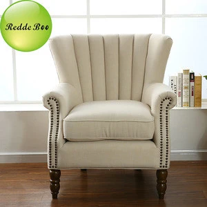 Living room modern armchair with vintage legs for regal family