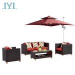 Long lasting outdoor rattan sofa in garden sets wicker sofa