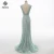 Long Sleeve Mint Tulle Mermaid Beading Crystal Full Sequin Beaded Prom Dress