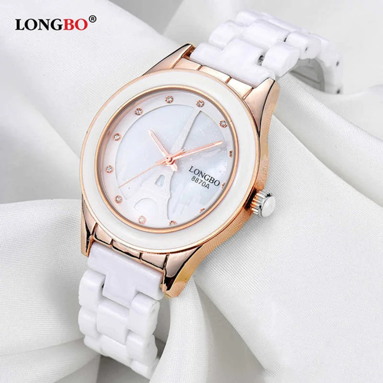 LONGBO 8870A Couple Top Quartz Brand Wrist Watch Stainless Steel Strap Luxury Women Watch