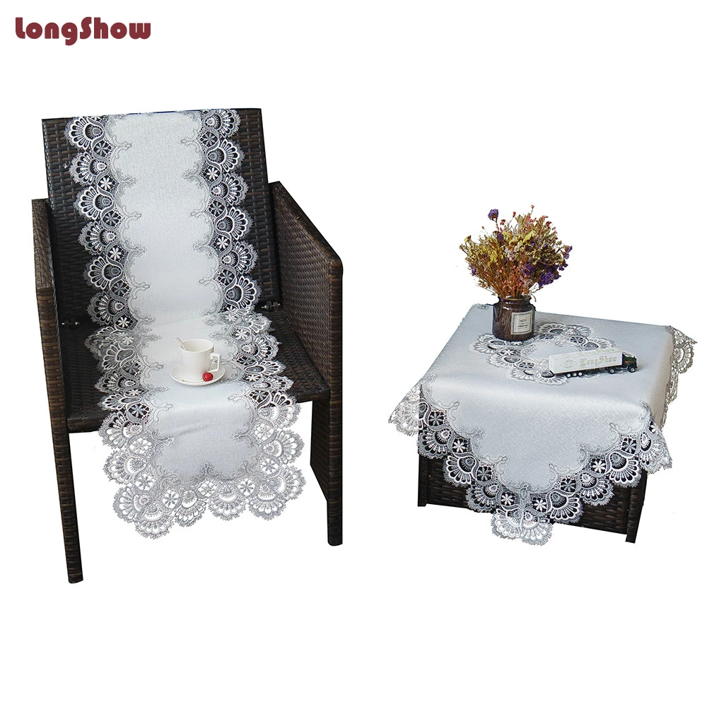 LongShow Exquisite Water Soluble Jacquard Printed Splicing Lace Decoration Tablecloth Factory